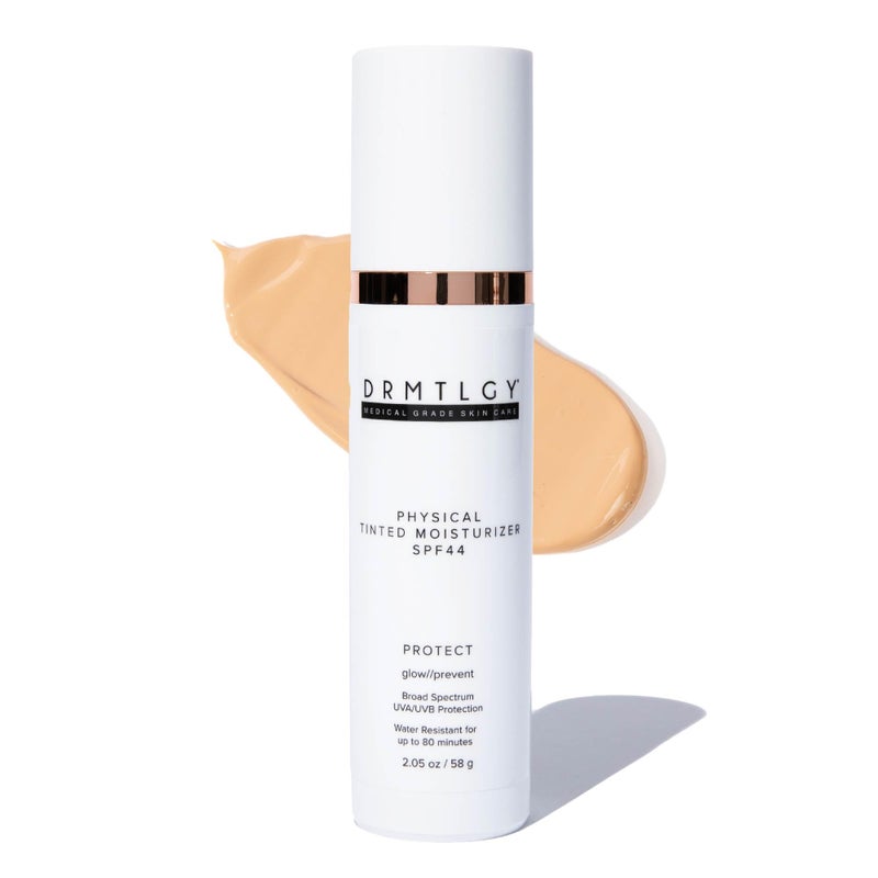 DRMTLGY Physical Tinted Moisturizer with SPF 44 Universal Tint AllInOne Mineral Tinted Sunscreen and Foundation with Broad Spectrum Protection Against UVA and UVB Rays 205 oz